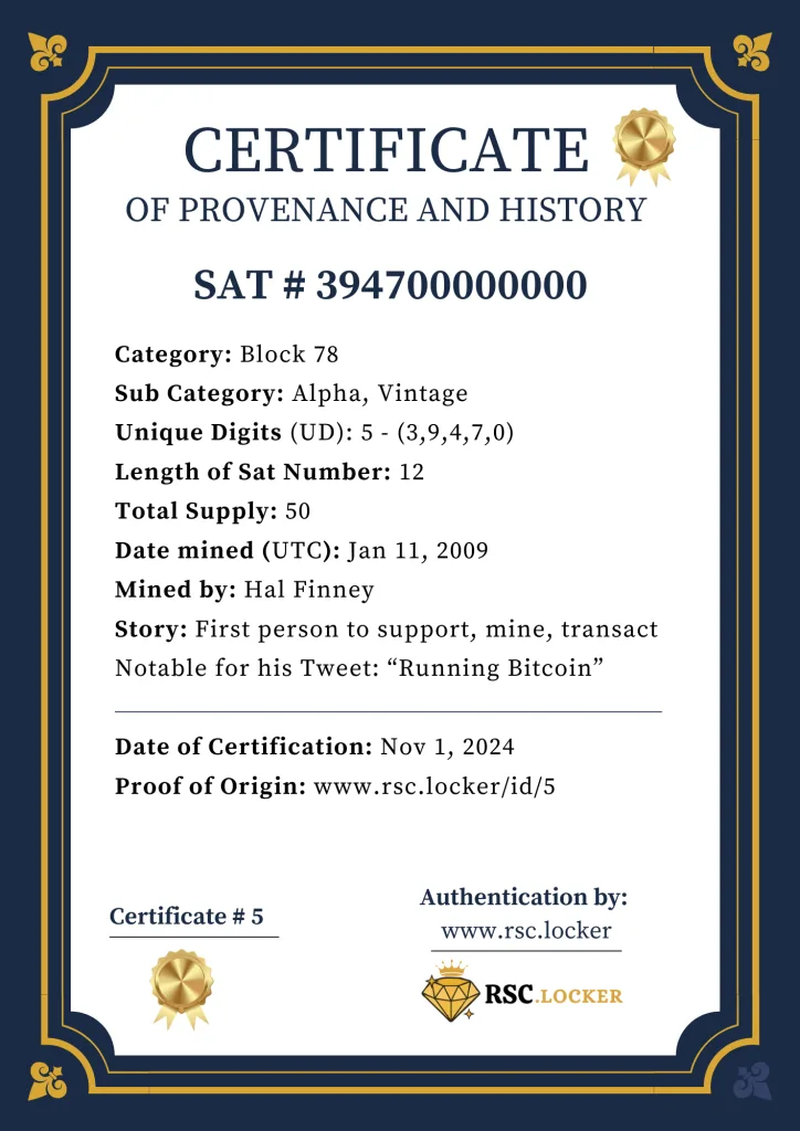 Certificate ID 5 - Sat 